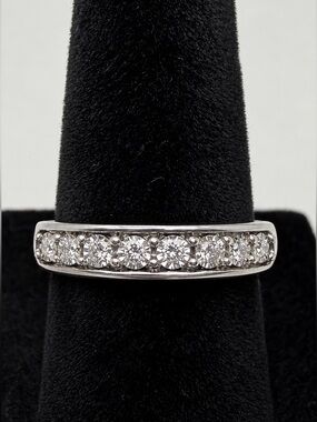 Lab Grown Diamond Ring Sterling Silver Band 0.10ctw Size 6 NWT